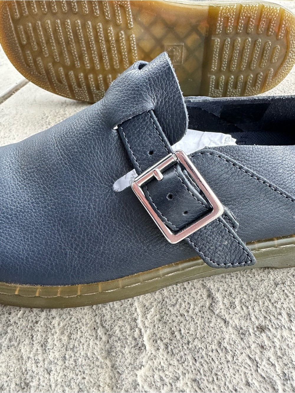 EUC Dr. Martens Patricia Navy Leather Buckle Slip-On Loafers Women’s Size 10 - Picture 9 of 10